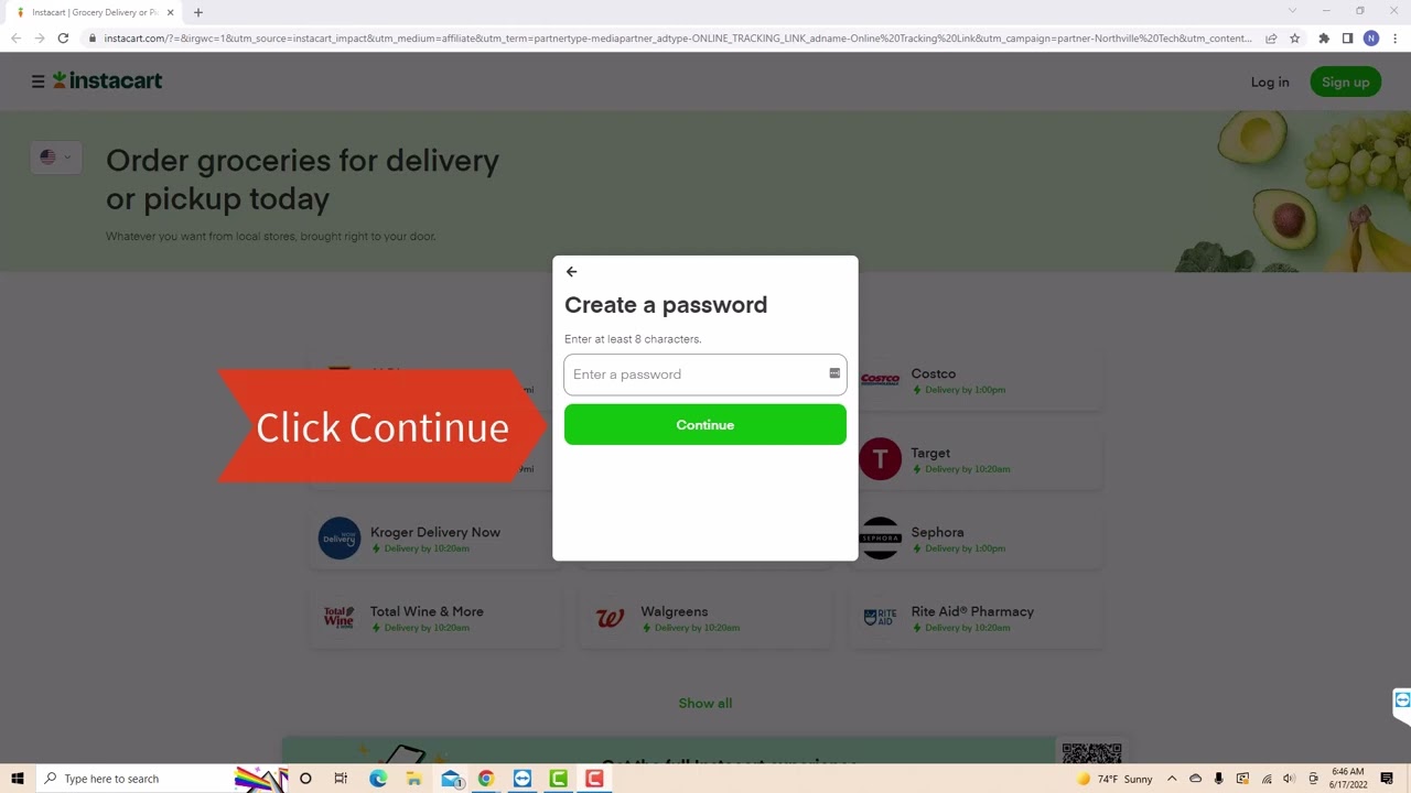 Instacart - Sign Up Tutorial