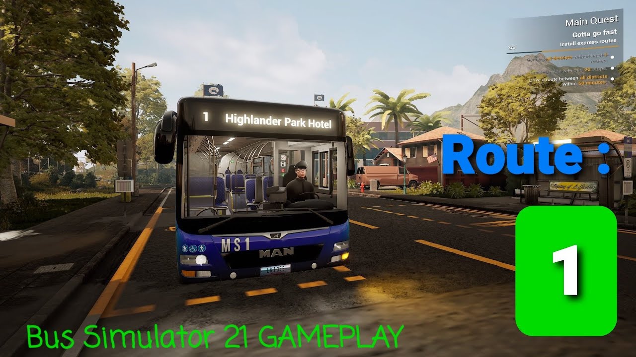 Bus simulator 21 PS4 Gameplay :  MAN A47 MS1 on Route 1