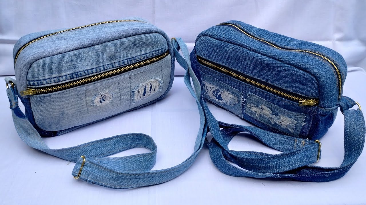 BOLSO TIPO BANDOLERA/HACER PARA VENDER/ BOLSO DE JEANS RECICLADOS 