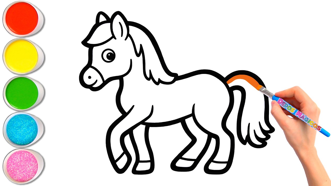 Dibujando y Pintando un Caballo y 4 Animales de Granja Más 🐎🐄🐐🐑🐓 Amigos Animales #215