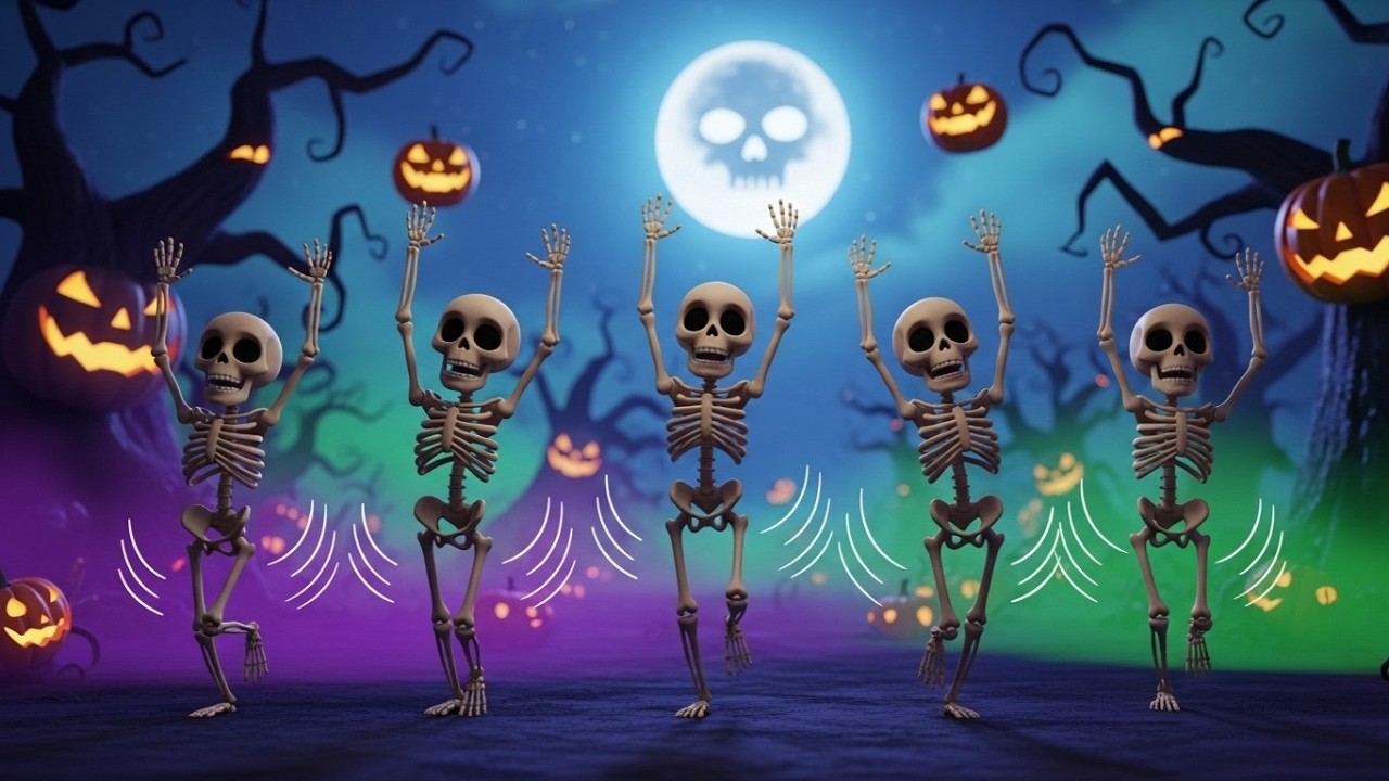 Spooky Skeleton Dance Party 💀🎃 Halloween Kids Songs Learn ABC for Kids Preschool Educational Video