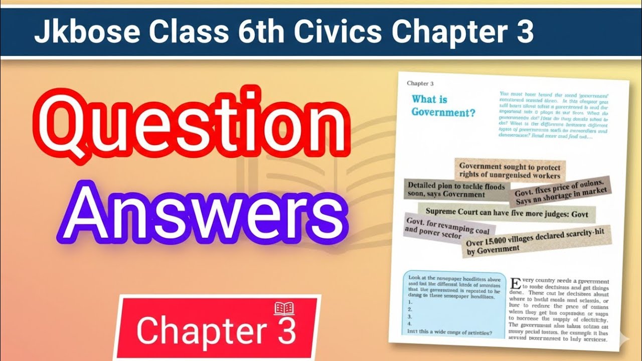 What is Government class 6th political science || class 6th civics chapter 3 Question Answer 