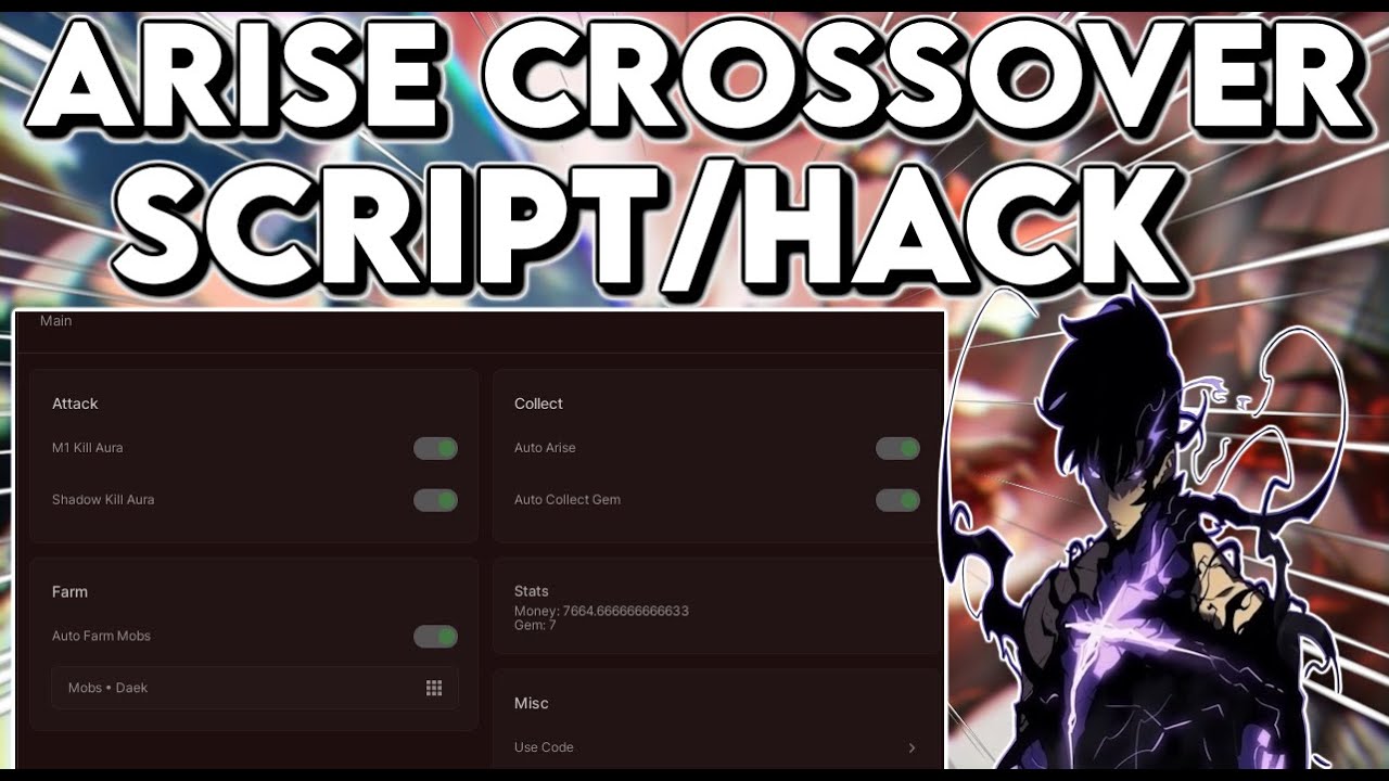 Arise Crossover Script Hack GUI (No Key) - ZenonHub | Auto Farm, Auto Dungeon & Auto Rank *PC*