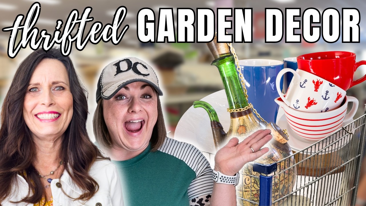 Thrifting For Clever Outdoor Garden Decor (again)!