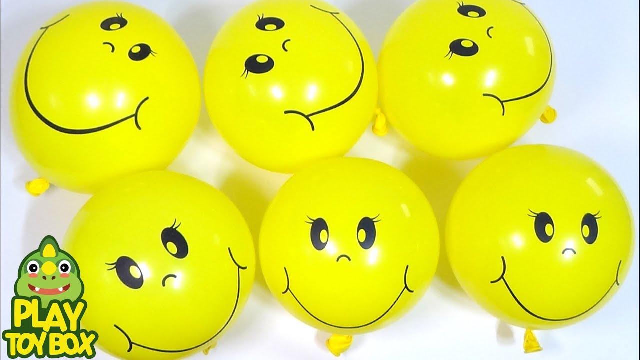 Желтый Smile Face Воздушный шар Сюрприз Яйцо игрушки Узнайте цвета для детей Kid [английский]