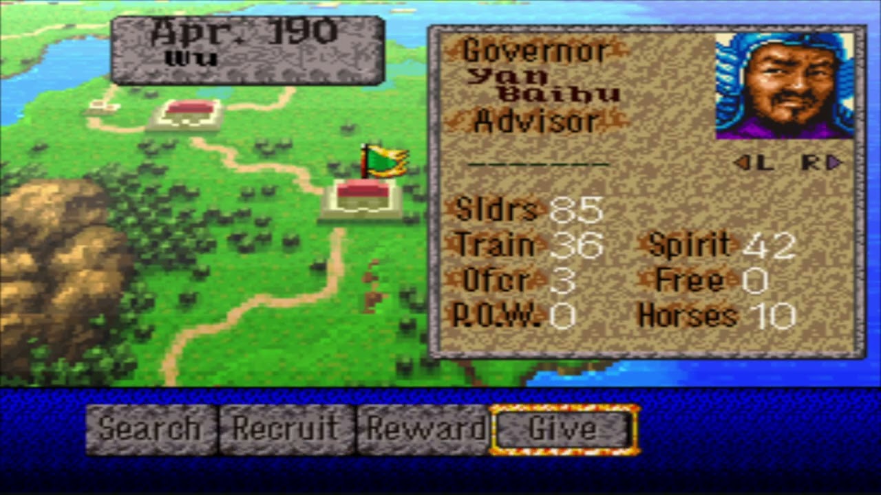 Romance of the Three Kingdoms 4   Yan Baihu Part 1 Snes