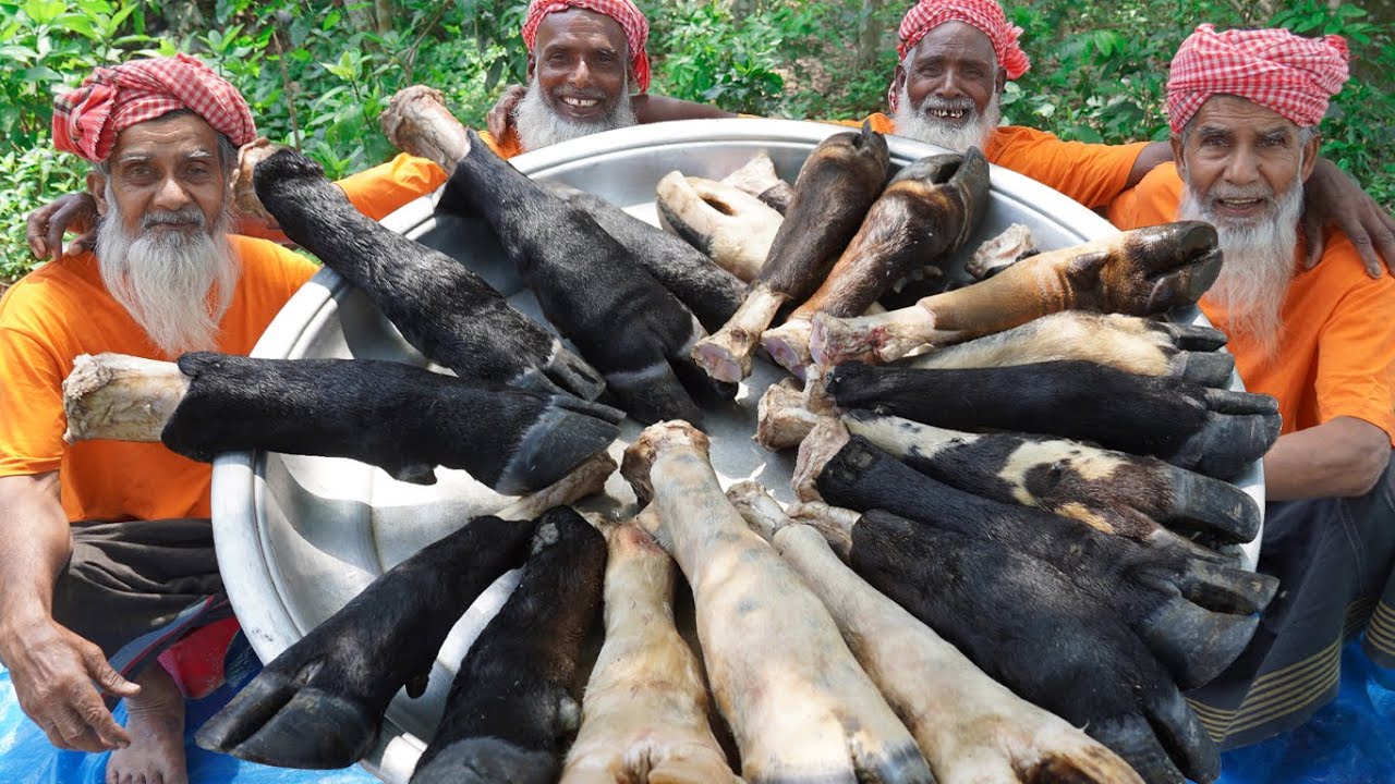 Beef Nehari - Paya Recipe - Trotters Cooking by Grandpa for Old Age Special People - Village Food