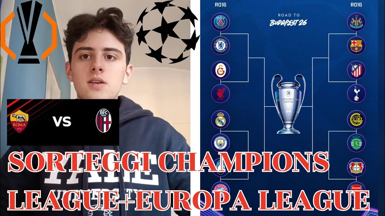 SORTEGGI CHAMPIONS ED EUROPA LEAGUE| L'ATALANTA DEVE FARE UN MIRACOLO,DERBY ITALIANO BOLOGNA ROMA!