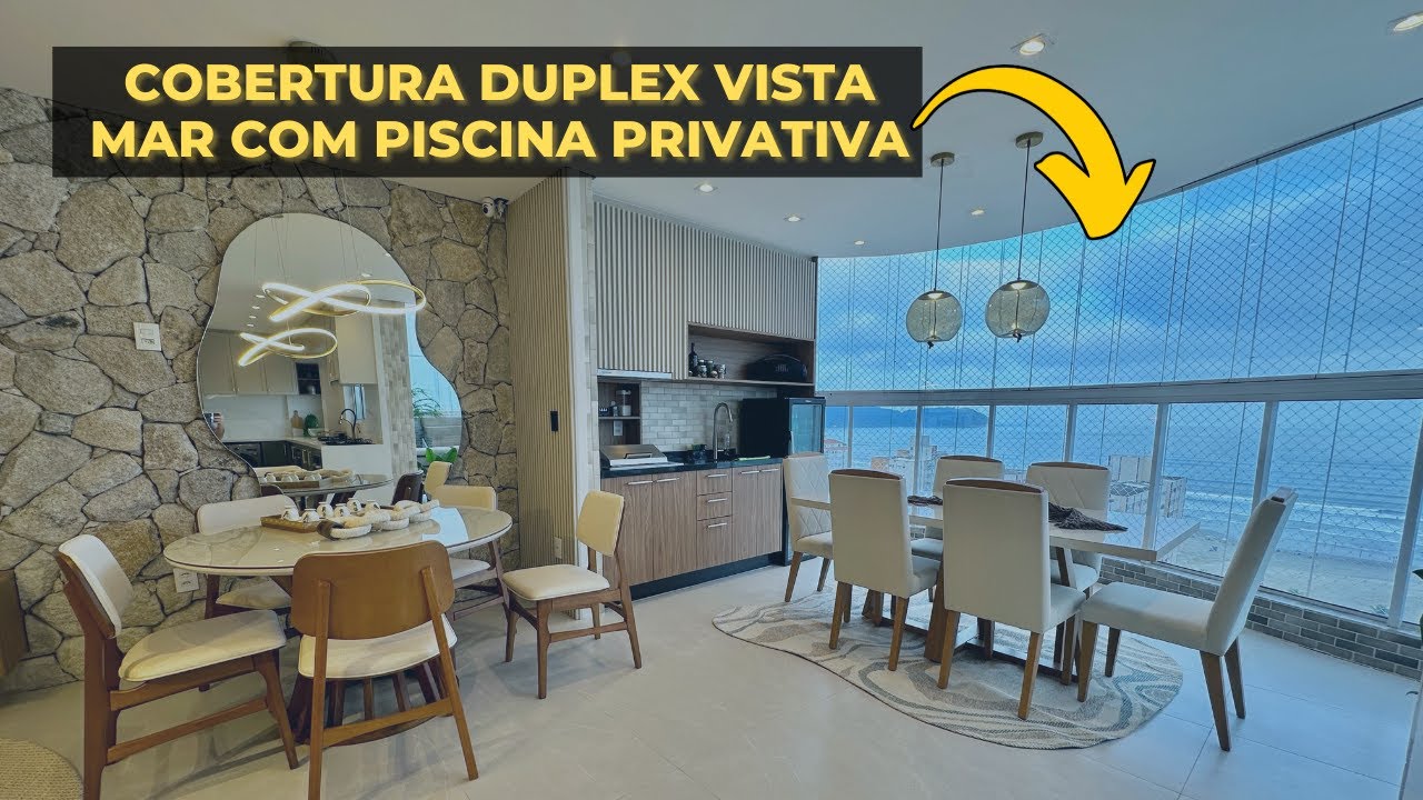 COBERTURA DUPLEX 3 DORMITÓRIOS À VENDA NA VILA GUILHERMINA COM VISTA MAR E SACADA GOURMET