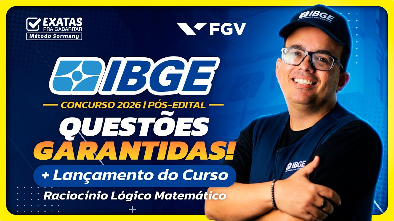 Concurso IBGE 2026: 🎯 Questões Garantidas na sua Prova +  Lançamento do Curso (RLM)