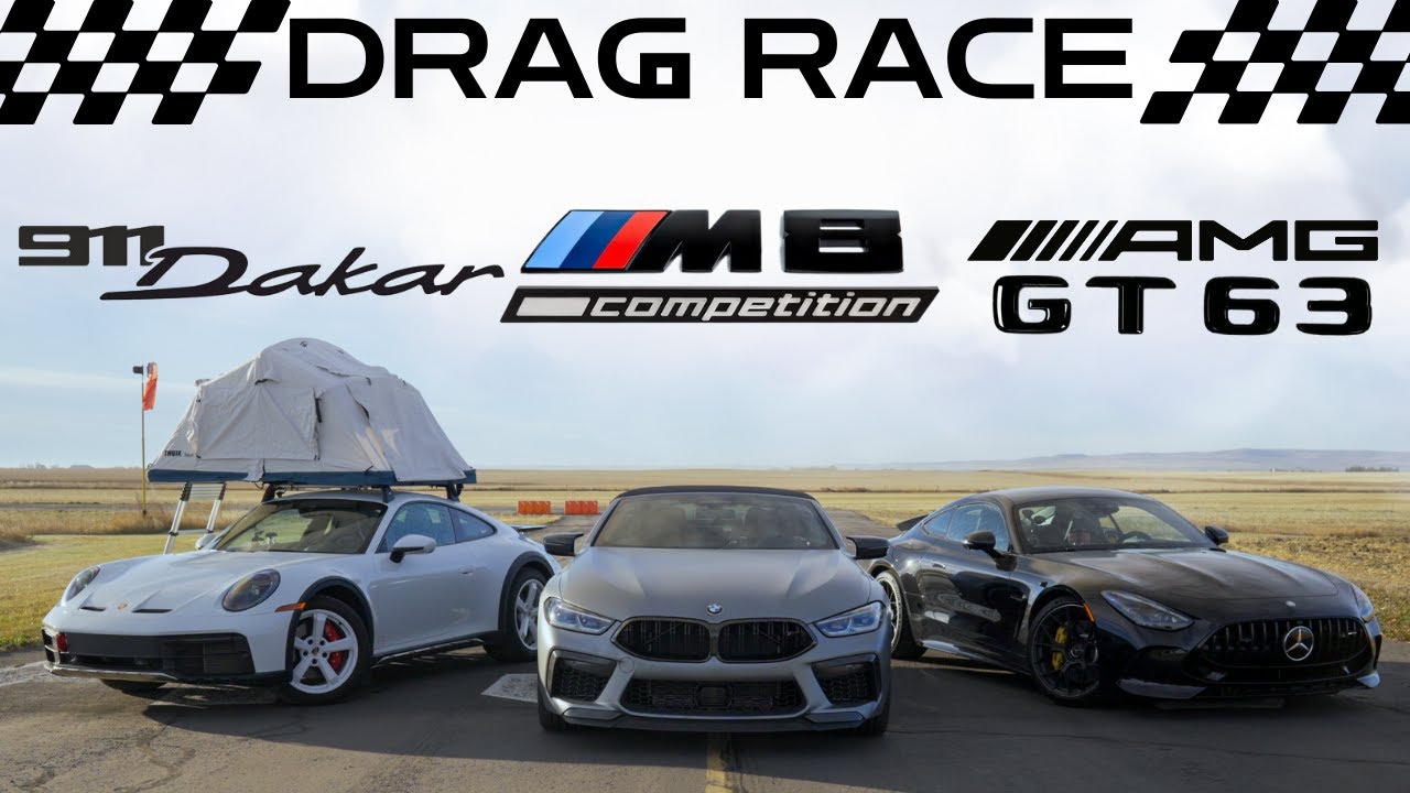 DRAG RACE AMG GT63 Coupe против 911 Dakar против M8 Competition