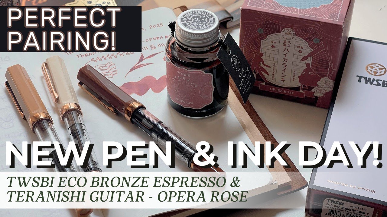 ✒️ NEW PEN & INK DAY! TWSBI Eco Bronze Espresso ~ Teranishi Guitar Opera Rose Ink | Unboxing #review