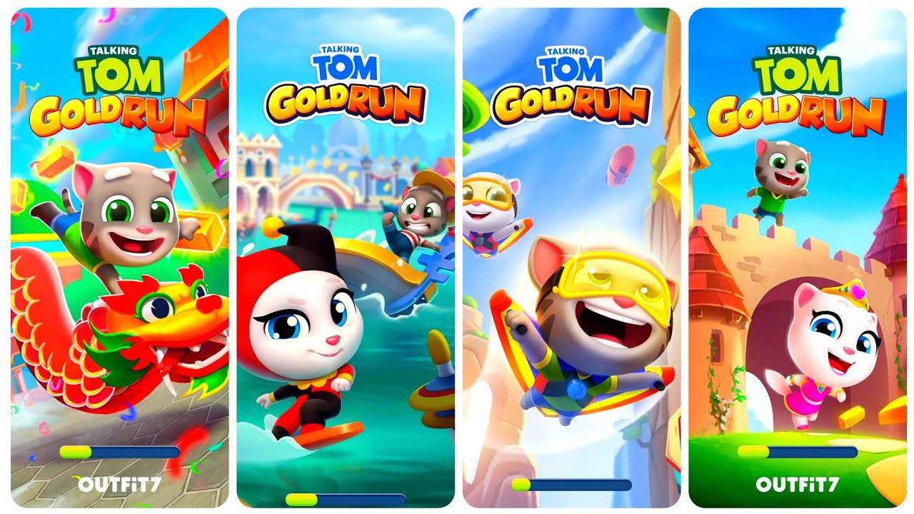 Talking Tom Gold Run China Update vs Ancient World Update vs Venice Canals Update vs Flying Update