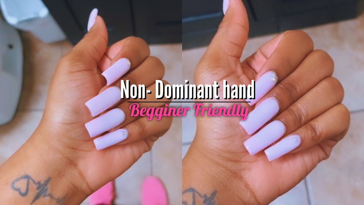 How To : Acrylic Nails | Non-Dominant hand Tutorial | Beginner Friendly