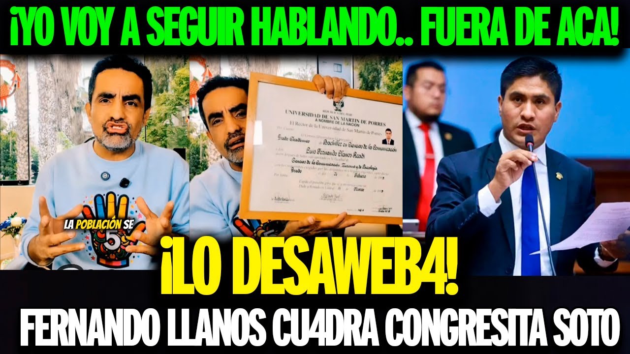 Fernando Llanos critica proyecto de ley que exigir&iacute;a t&iacute;tulo profesional a influencers