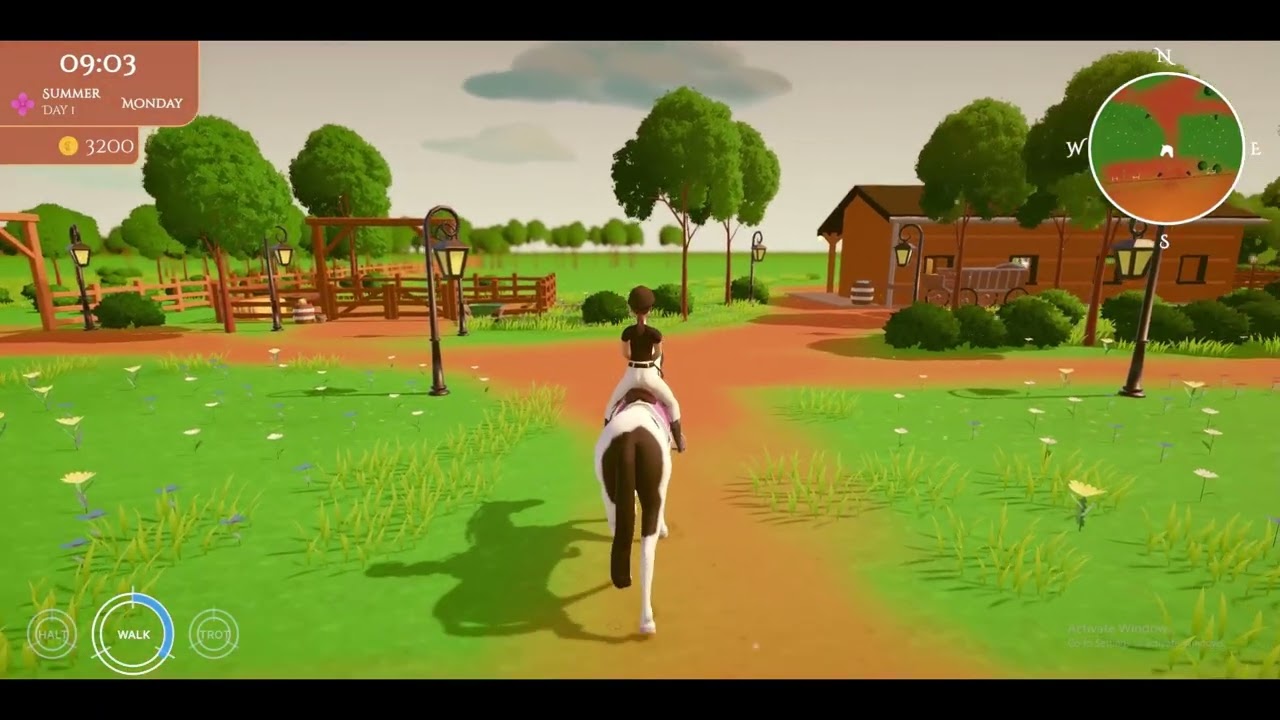 Test footage of jumping, instant gait changes and flying changes - Trails of Hooves