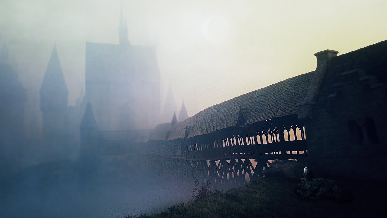 🦉 FOGGY AUTUMN MORNING AT HOGWARTS | Relaxing Nature Sounds, Wind, Owls Hooting | Harry Potter ASMR