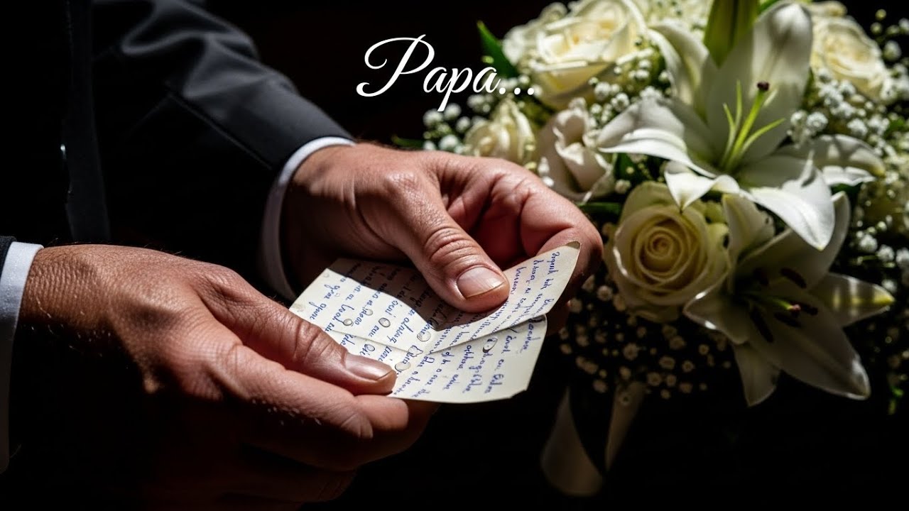 Pendant la cérémonie de son mariage, ma fille a glissé un mot de son bouquet : « Papa… »