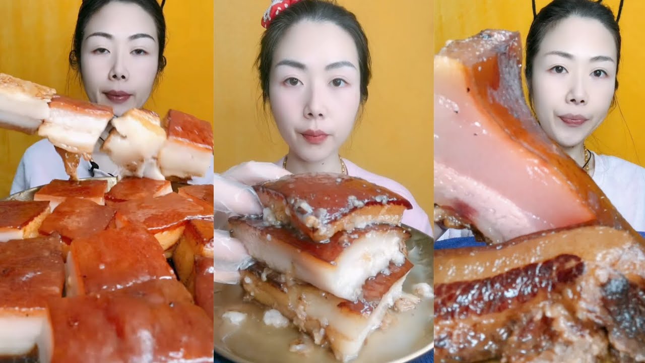 Eating Lamb Intestine, Spicy Pork Belly, Braised Pork Belly Is Delicious 😋#mukbang #eating #yummy