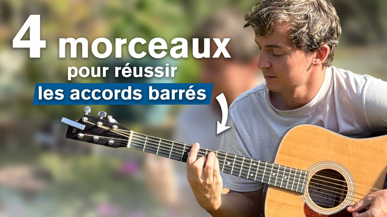 Débloquez (enfin) les accords barrés grâce à ces 4 MORCEAUX à la guitare 👇