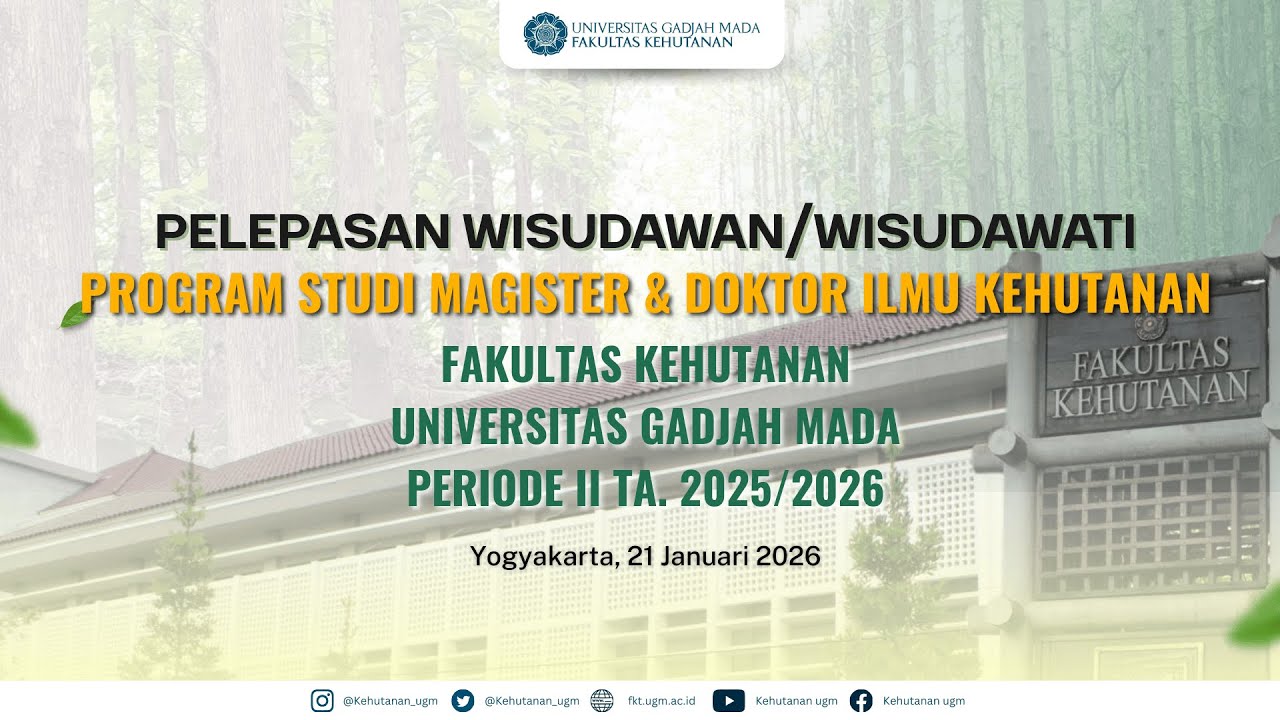 Pelepasan wisudawan/wisudawati progrAM studi magister & doktor ilmu kehutanan