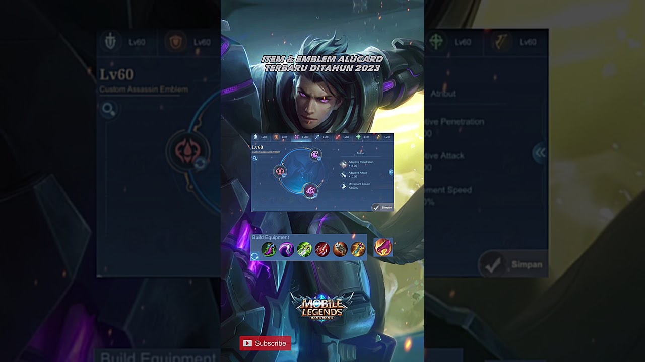 Build dan emblem alucard || item alucard tersakit ditahun 2023🔥 #shorts #mlbb #mobilegends