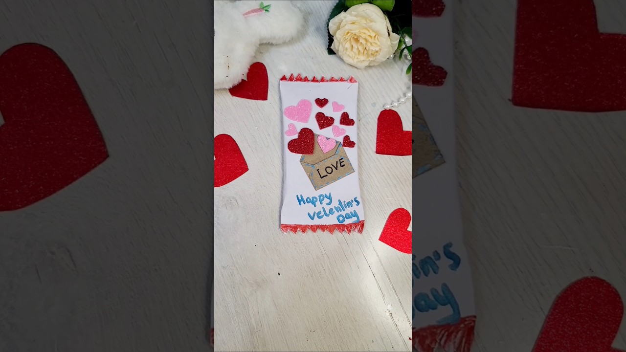 Diy chocolate gift wrapping idea for Valentine's Day special/paper craft#shorts