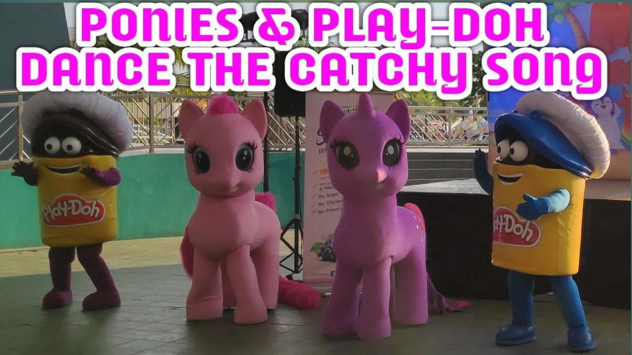 My Little Pony mascots Twilight Sparkle & Pinkie Pie plus Play-Doh Doh-Dohs dance the Catchy Song