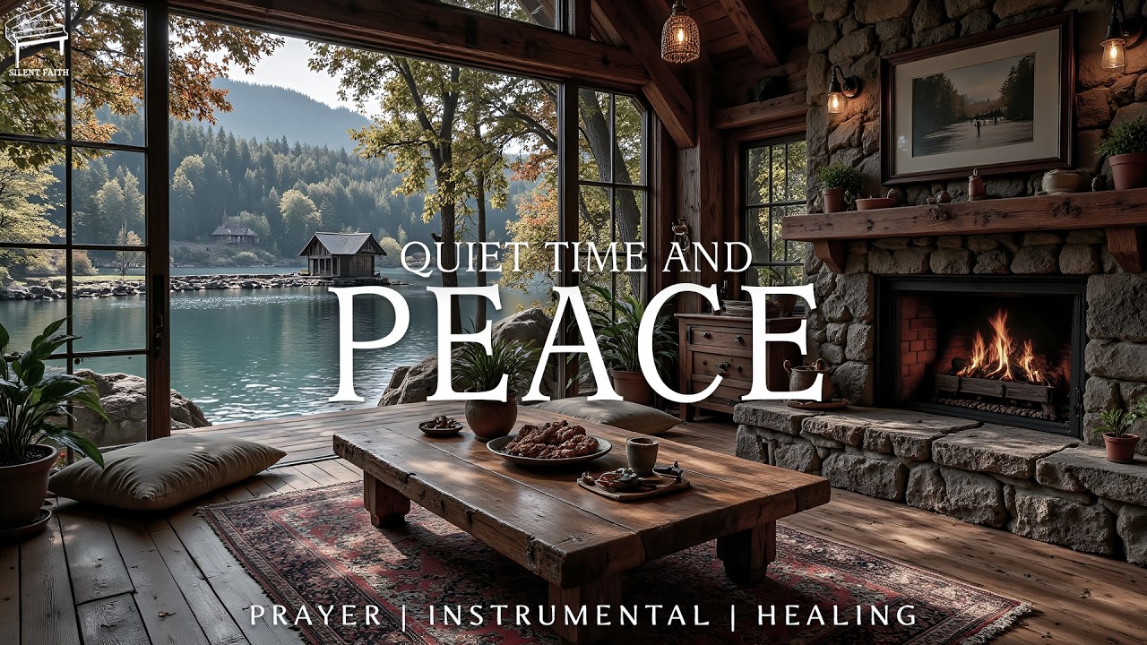 Peaceful Soaking Worship Music | Prayer, Devotional & Relaxation | Fireplace & Scriptures