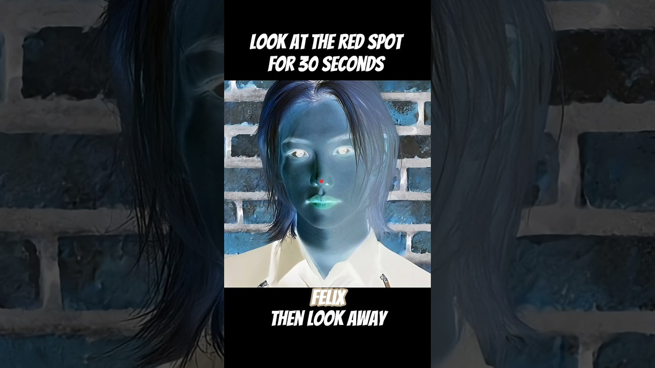 Focus on the Red Dot for 30s 👁️✨ You&rsquo;ll See FELIX 😱 #straykids #felix #shorts