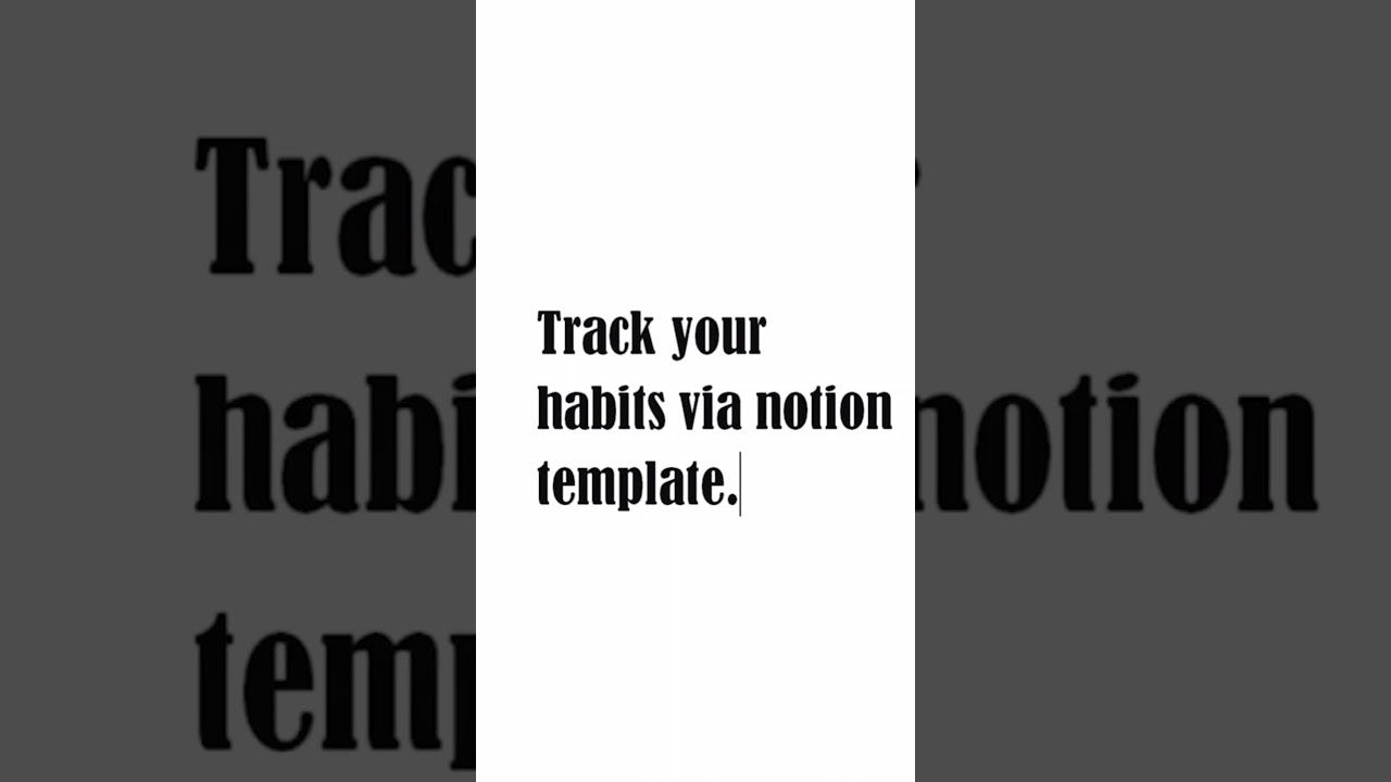 Productivity Hack. Track Your Habits Notion 