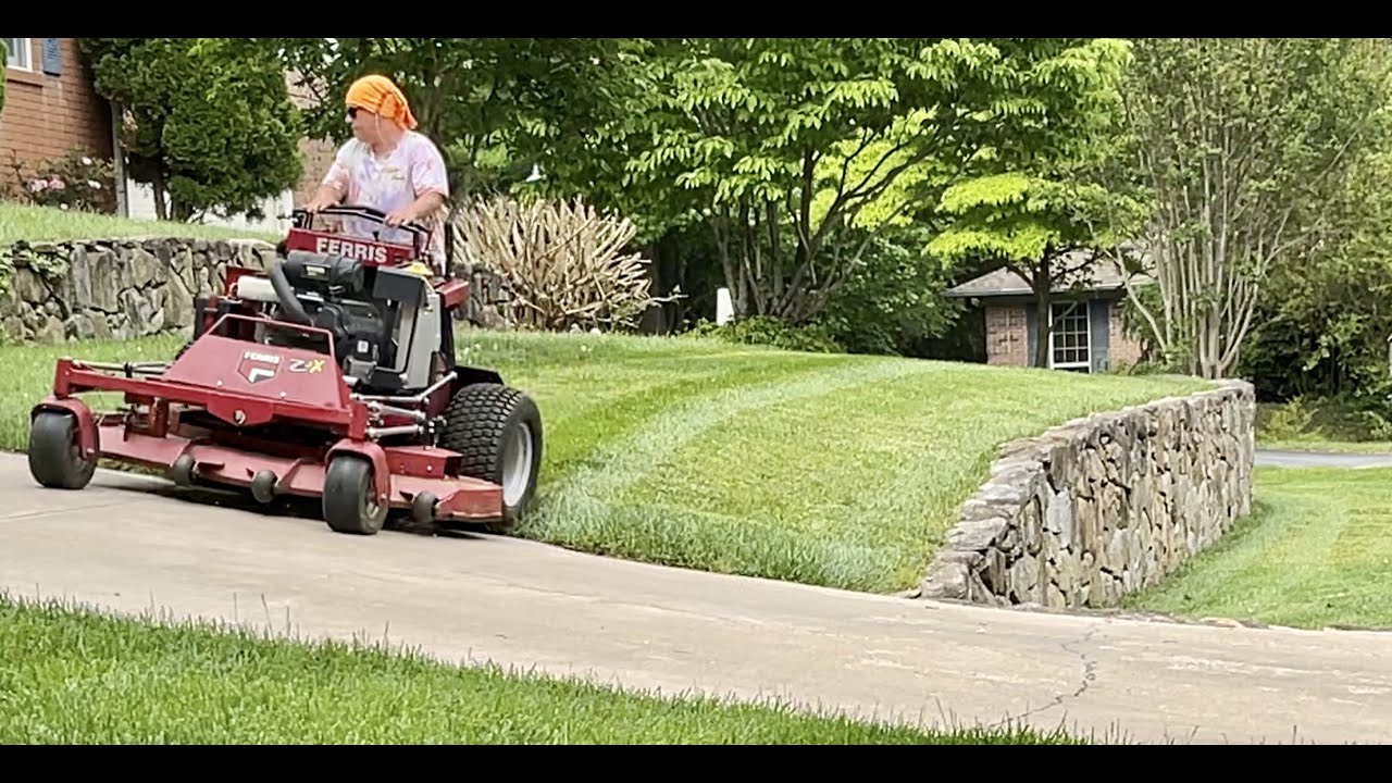 COME MOW THIS BEAUTIFUL PROPERTY WITH US USING THE FERRIS Z3X STAND ON MOWER