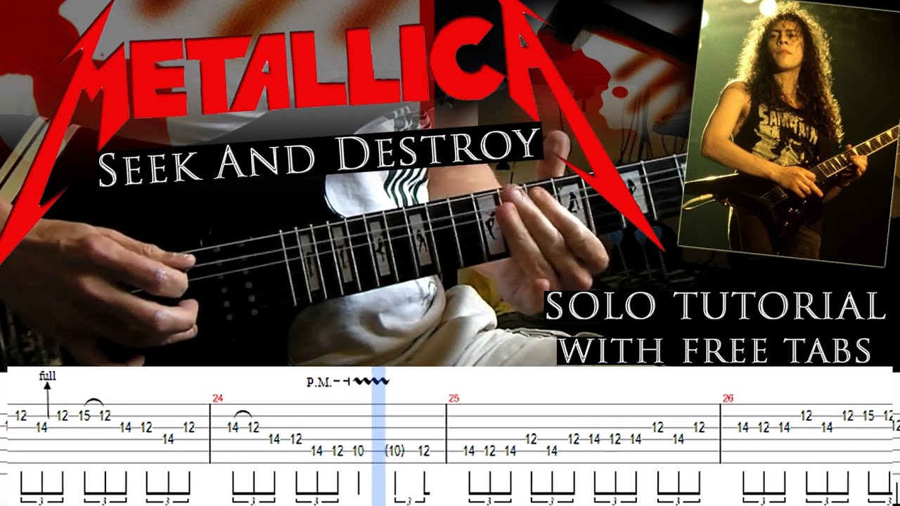 Metallica - Seek And Destroy guitar solo lesson (with tablatures and backing tracks)