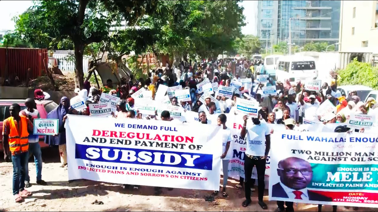 Hardship: Massive Protest Hits Abuja As Nigerians Decry Fuel Crisis and Inflations
