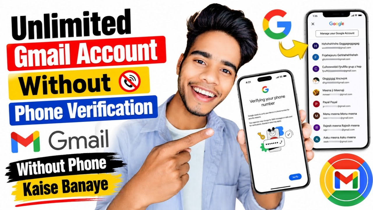 Unlimited Gmail Account Without Phone Verification ( 2026 ) Unlimited Gmail Account Create gmail2026
