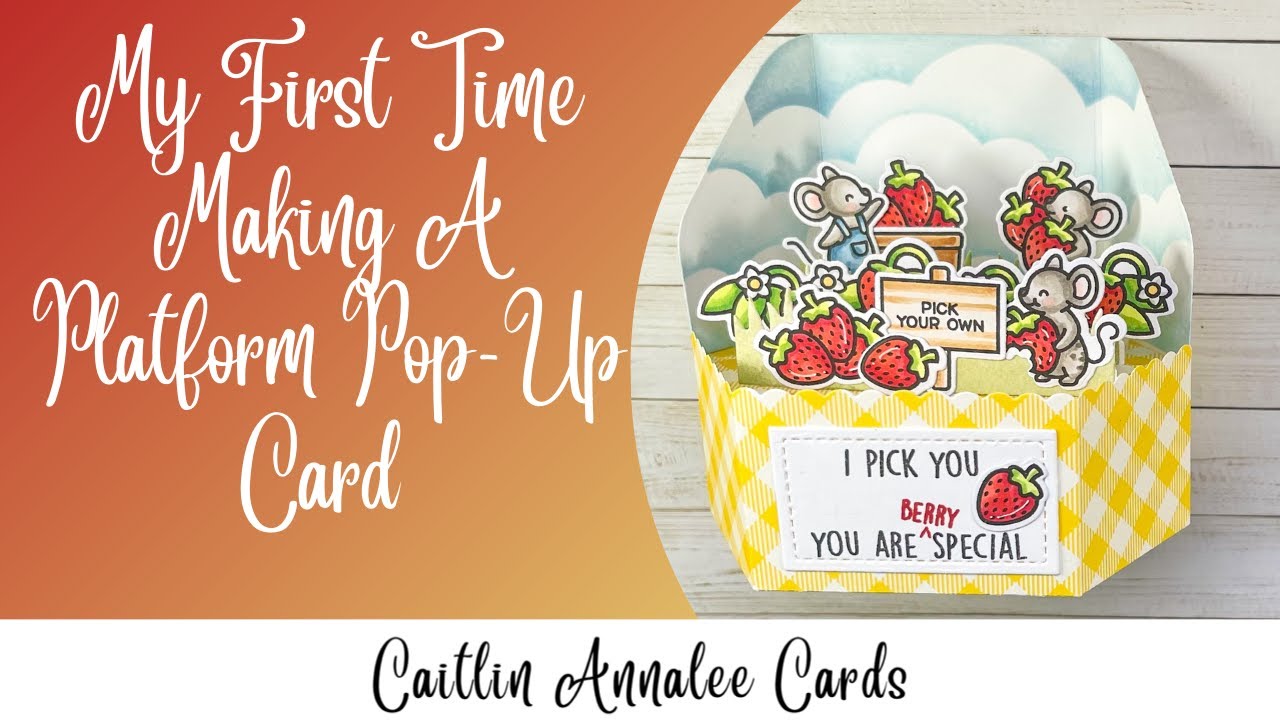 My First Time Making a Lawn Fawn Platform Pop-Up Card | Copic Coloring Berry Special Mice