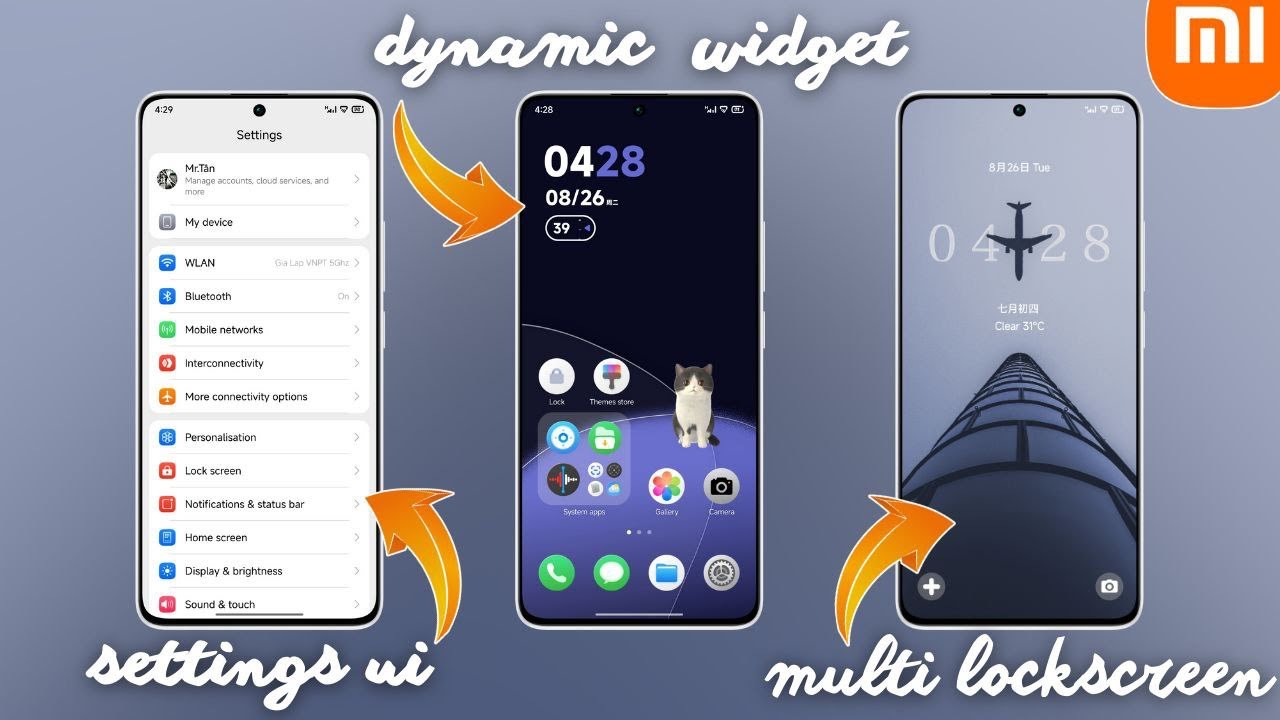 Custom Theme With Dynamic Widget & Multi Lockscreen Xiaomi HyperOS | Xiaomi Theme Hub