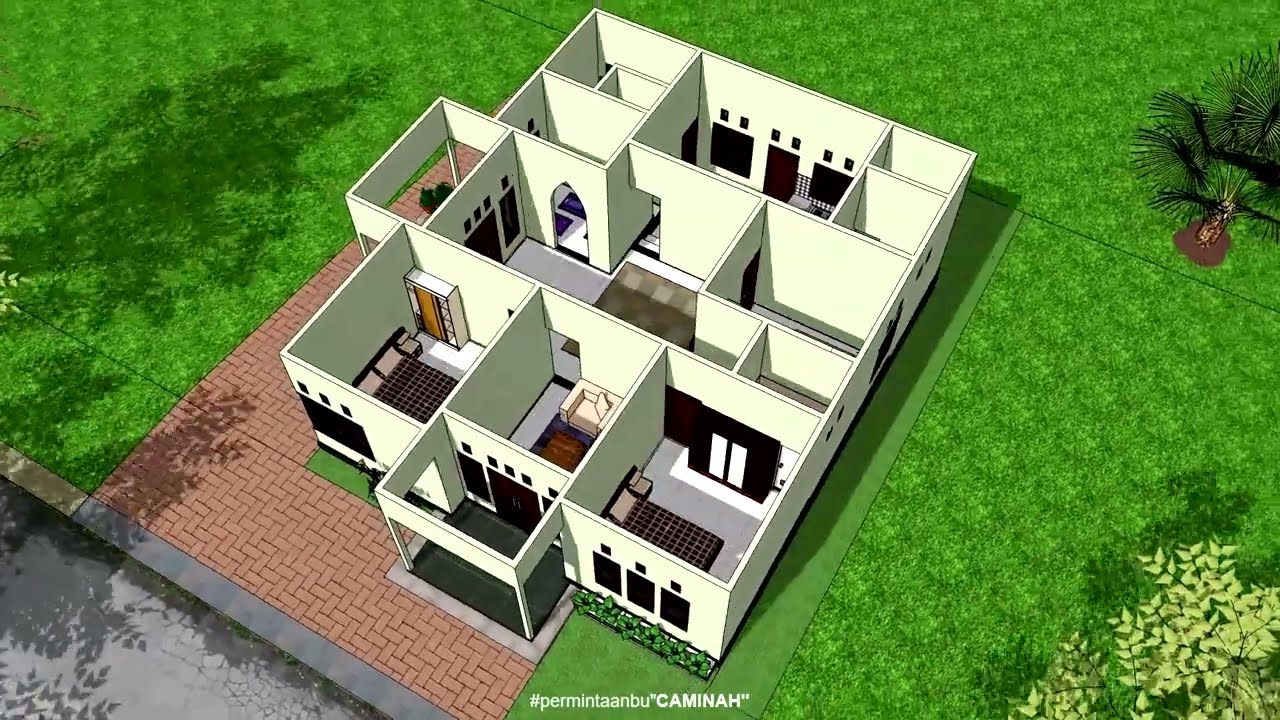 Rumah 10x12 meter 3 kamar tidur musola dan posisi tanah miring, permintaan Bu Caminah