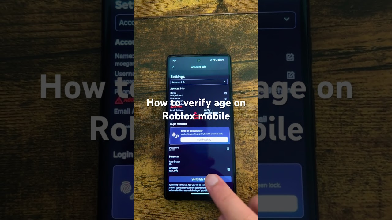 How to verify age on Roblox mobile