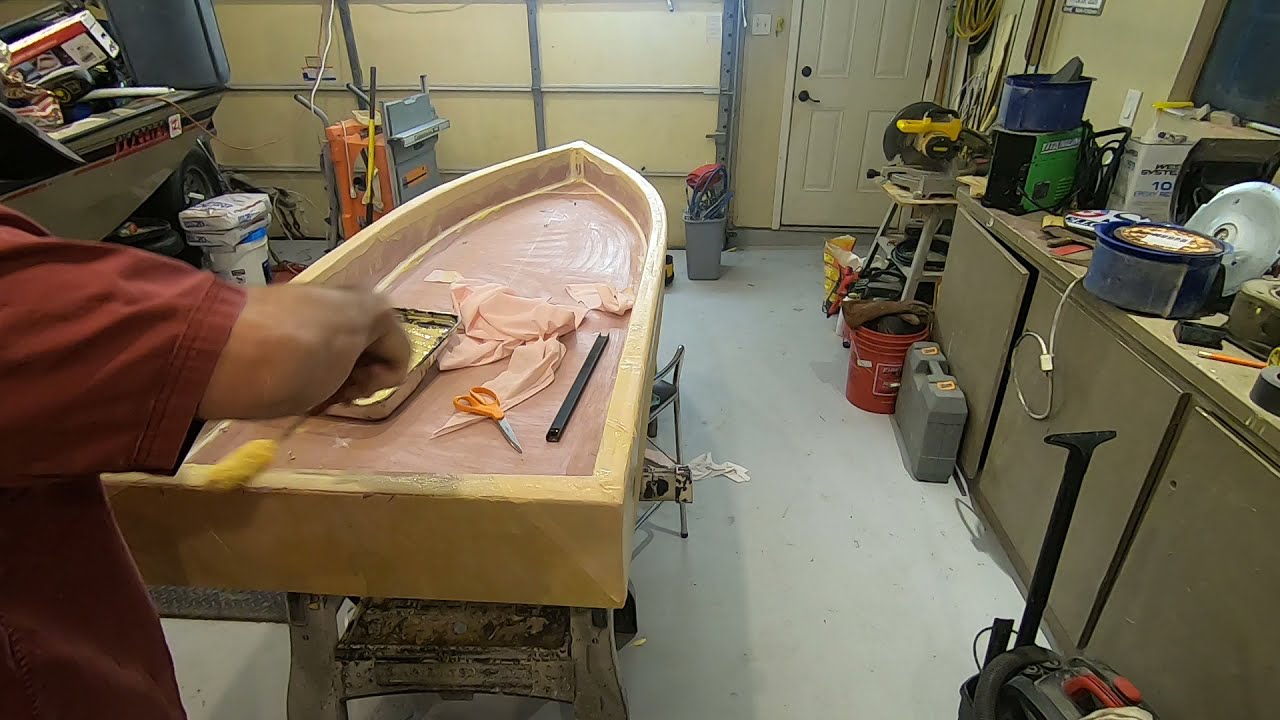 Building a foam and fabric fishing boat using a knife and duct tape light weight F8 foam kayak PMF
