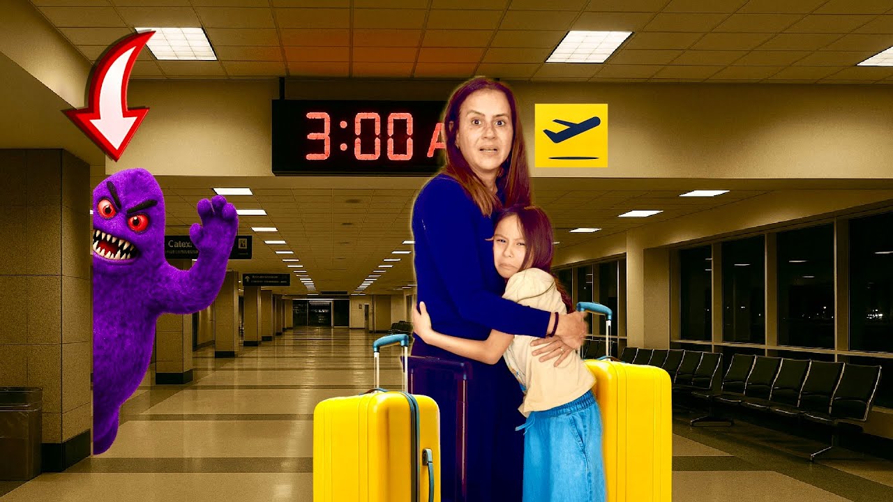 NUNCA VIAJE AS 3:00 DA MANHÃ - FOMOS PERSEGUIDAS PELO GRIMACE MALVADÃO😱✈️🇺🇸