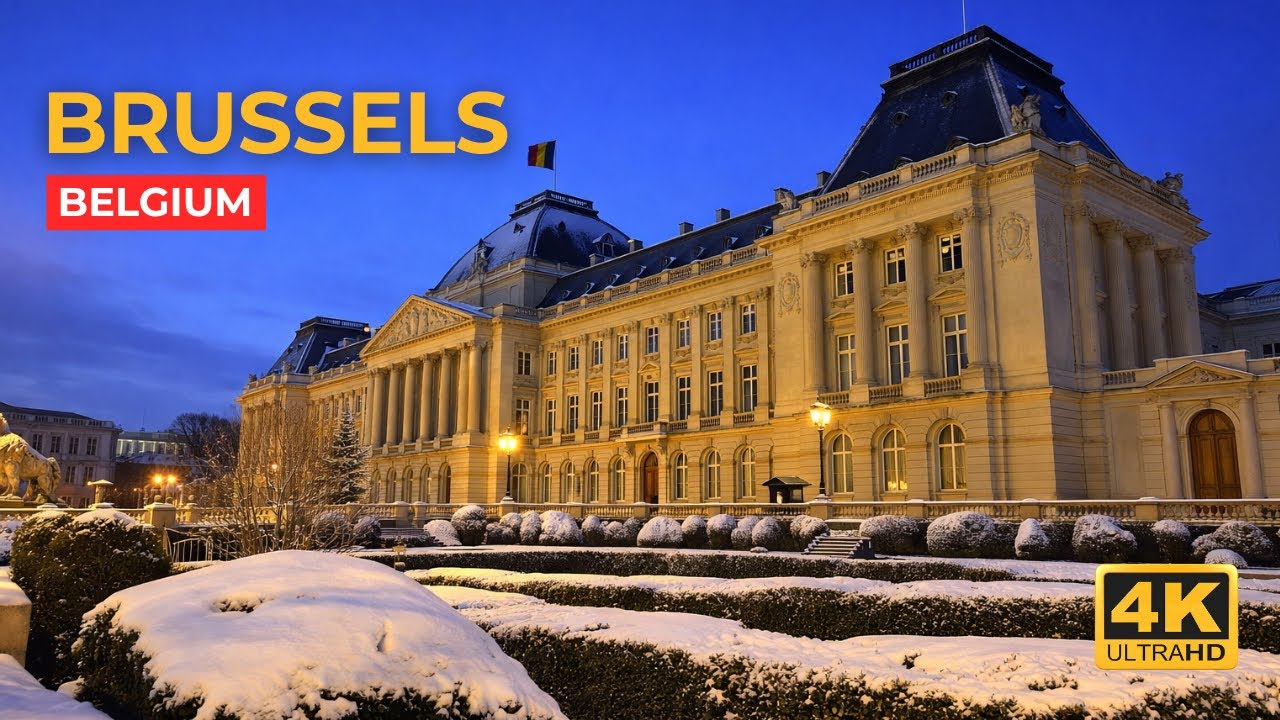 Winter Walk in Brussels Belgium