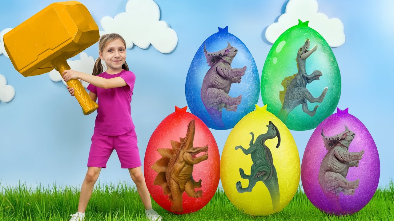 Гигантские динозавры из яиц-сюрпризов! 🥚🦖 Весёлое приключение с Vania Mania Kids