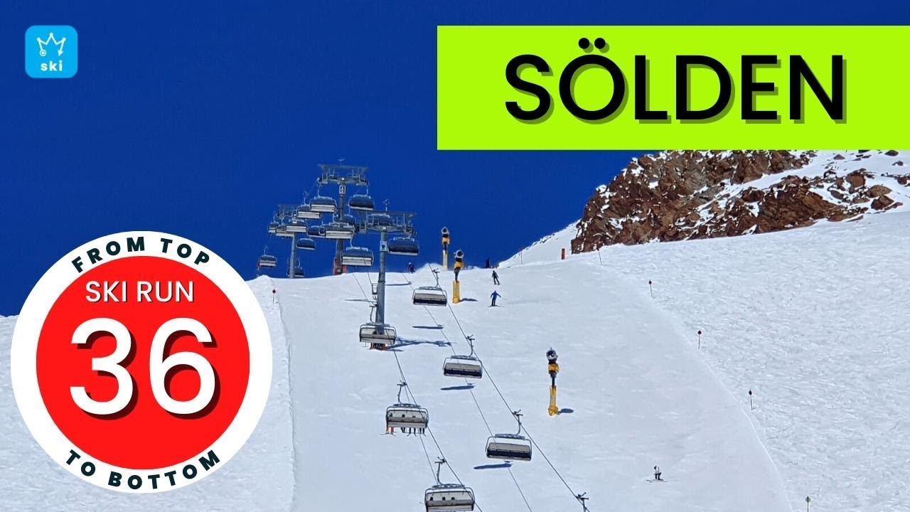 Sölden Austria glacier / ski run 36, from top to bottom