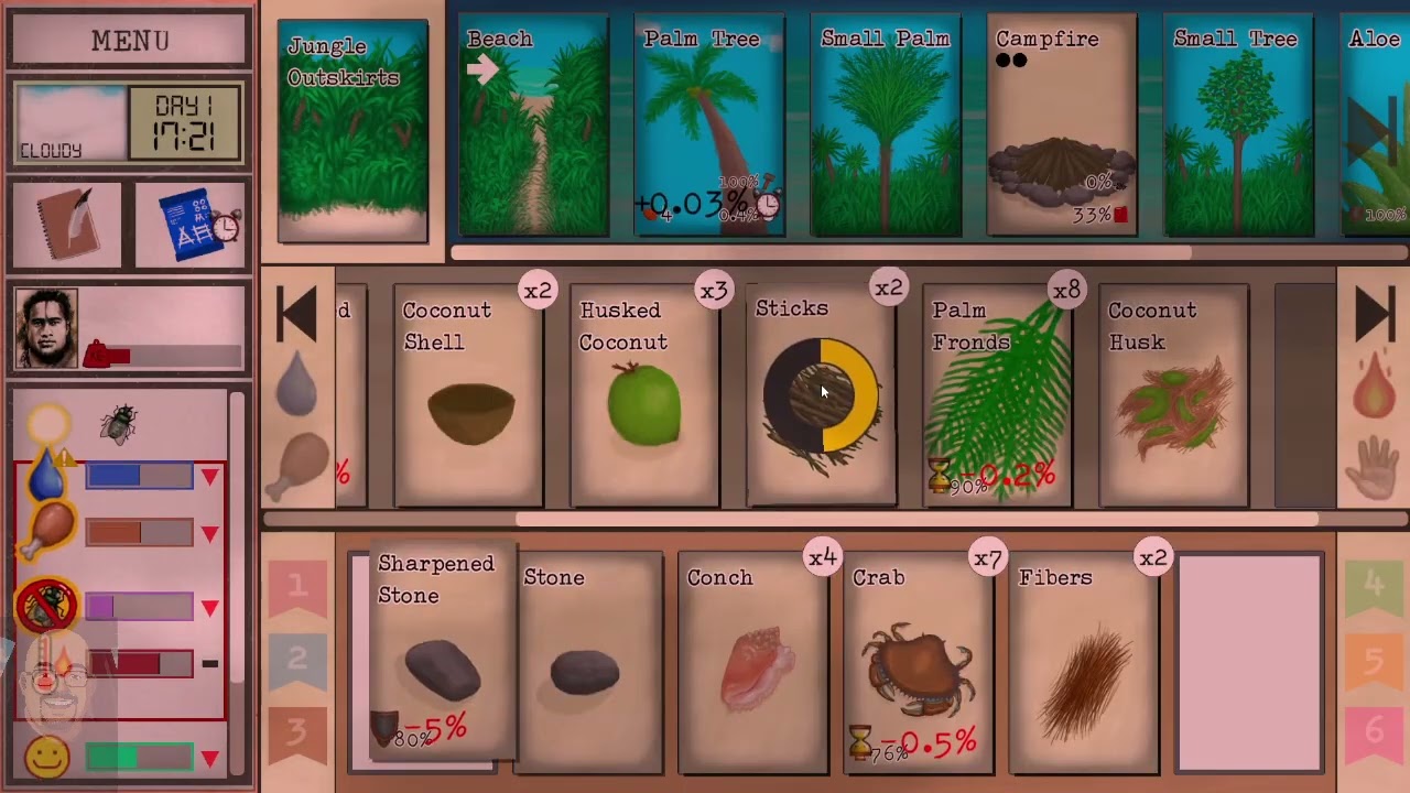 Let's Play, CARD SURVIVAL : Tropical Island - [First Attempt]