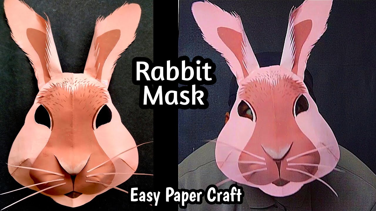 Rabbit/Bunny Mask Making with Paper.Rabbit/Bunny Costume. #animalMask/Costume #schoolCraft #ckArtDgn