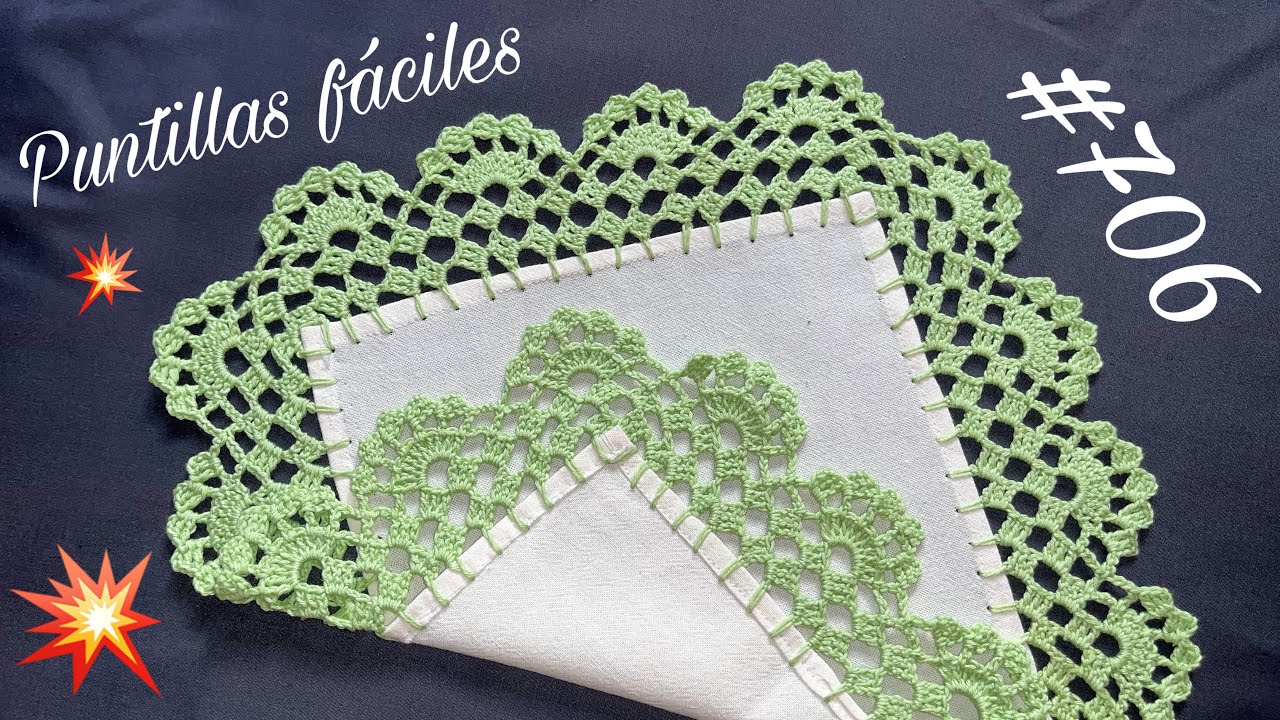 🌿🌟¿Cómo HACER una PUNTILLA para MANTEL A GANCHILLO?💚🧶 PUNTILLAS FÁCILES 706