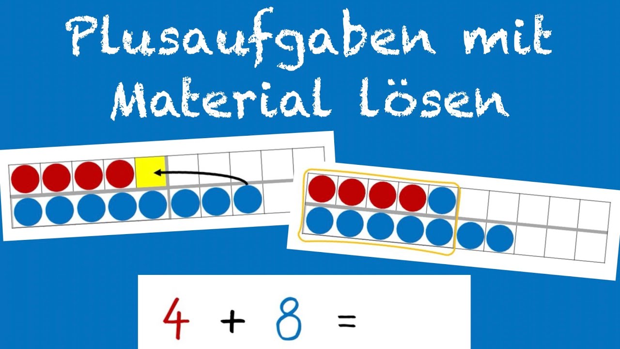 Plusaufgaben mit Material lösen || Mathe Klasse 1 Grundschule || Addition Zwanzigerfeld