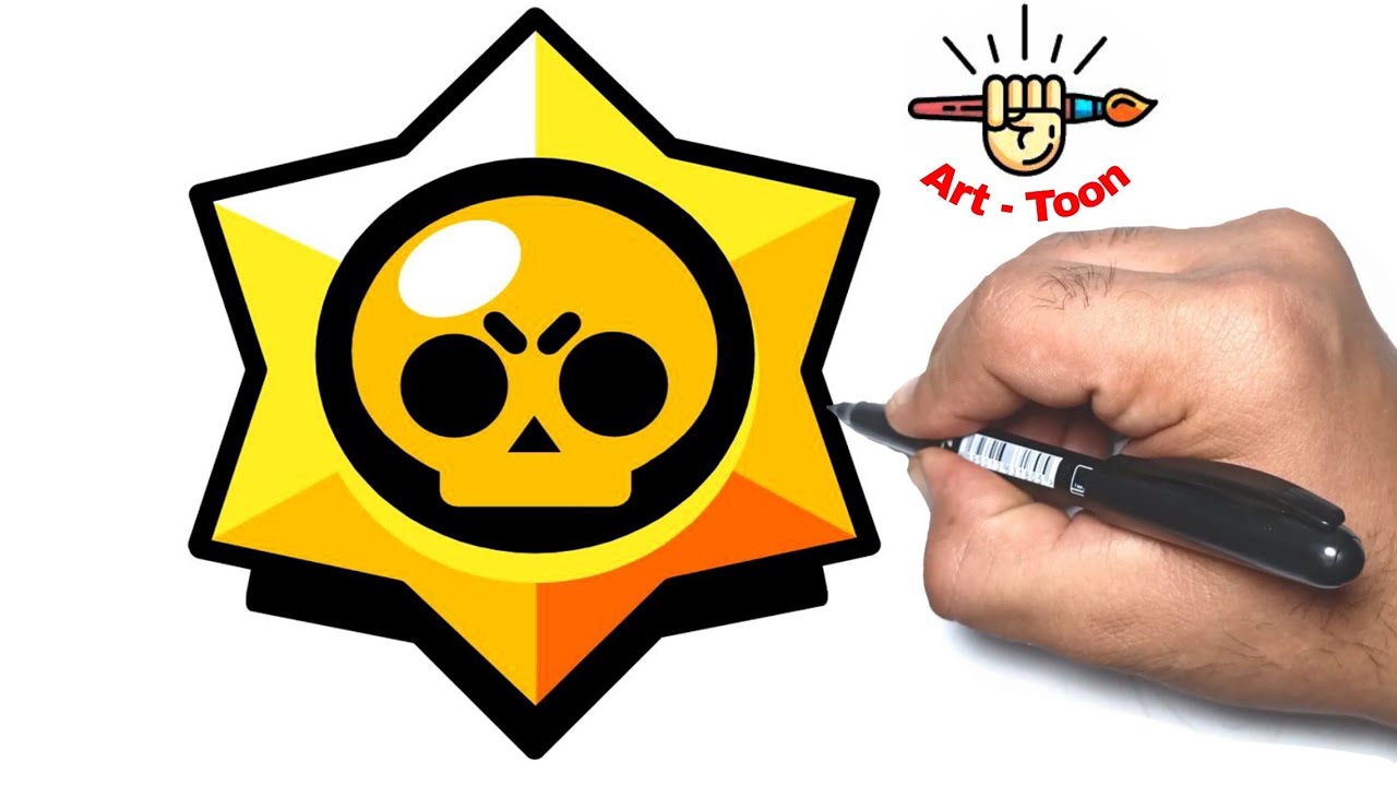 how to draw brawl stars game logo step by step