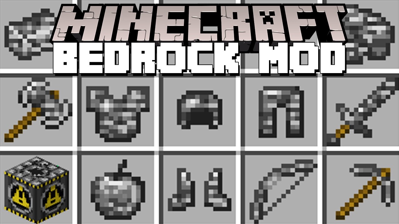 Minecraft BEDROCK TOOLS ADDON / BEDROCK ARMOR AND NEW TOOLS MOD! (Minecraft Mods)